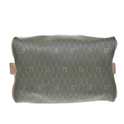 Christian Dior Vintage Honeycomb Handbag Canvas Leather, BROWN, CANVAS, Handbag