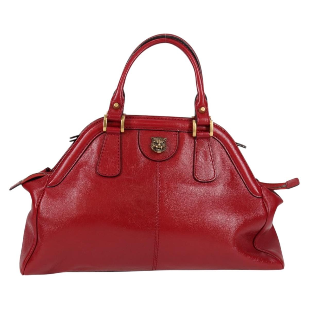 Gucci Rebelle leather red leather, RED, LEATHER, Handbag