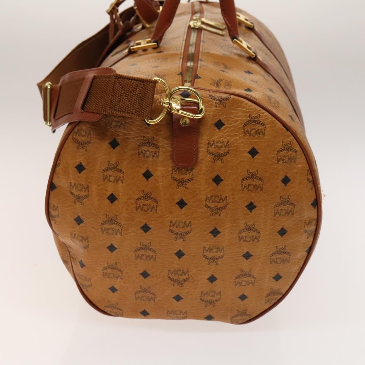 MCM Visetos Handbag Canvas and Leather, BROWN, CANVAS, Travel bag