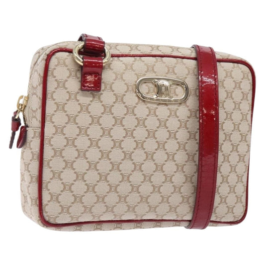 Celine Vintage Macadam Shoulder Bag Canvas, BEIGE, CANVAS, Shoulder bag