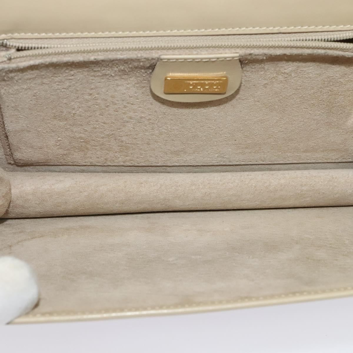Gucci Vintage Interlocking G Flap Shoulder Bag Leather, BEIGE, LEATHER, Shoulder bag