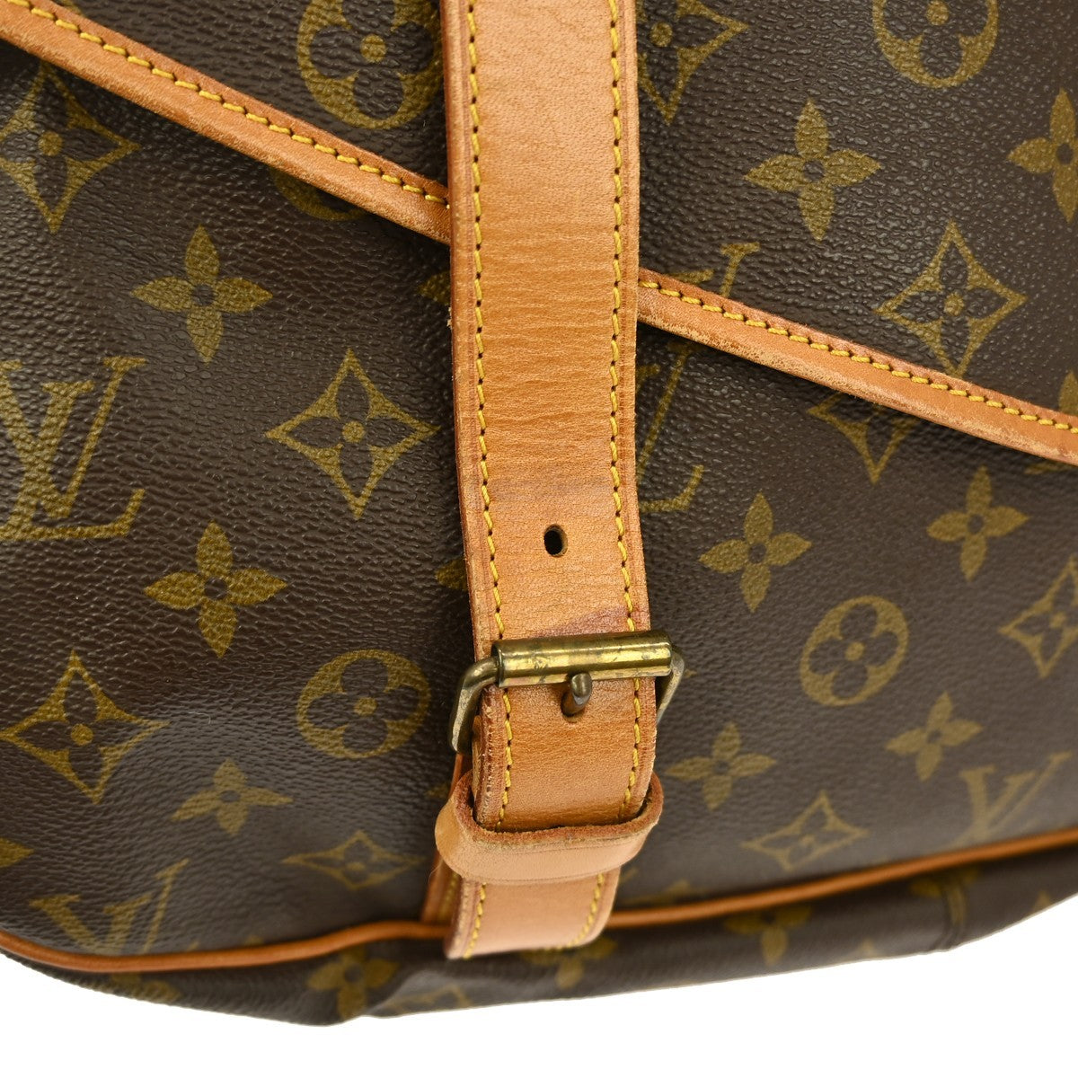 Louis Vuitton Saumur Handbag Monogram Canvas, BROWN, CANVAS, Shoulder bag