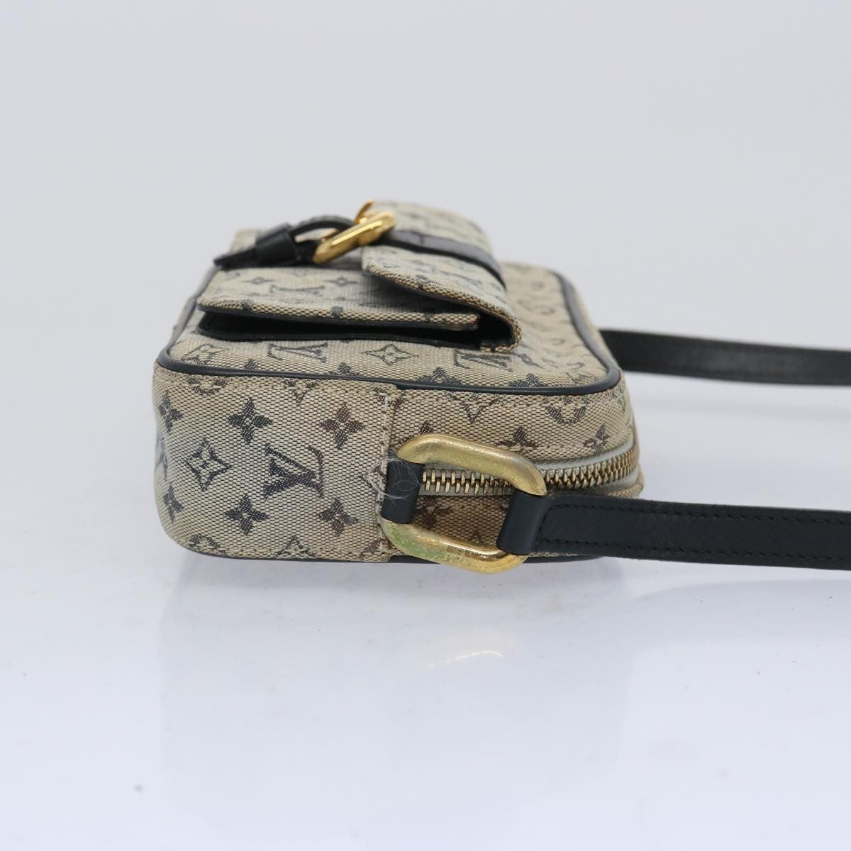 Louis Vuitton Juliette Crossbody Bag Mini Lin, BLUE, CANVAS, Shoulder bag