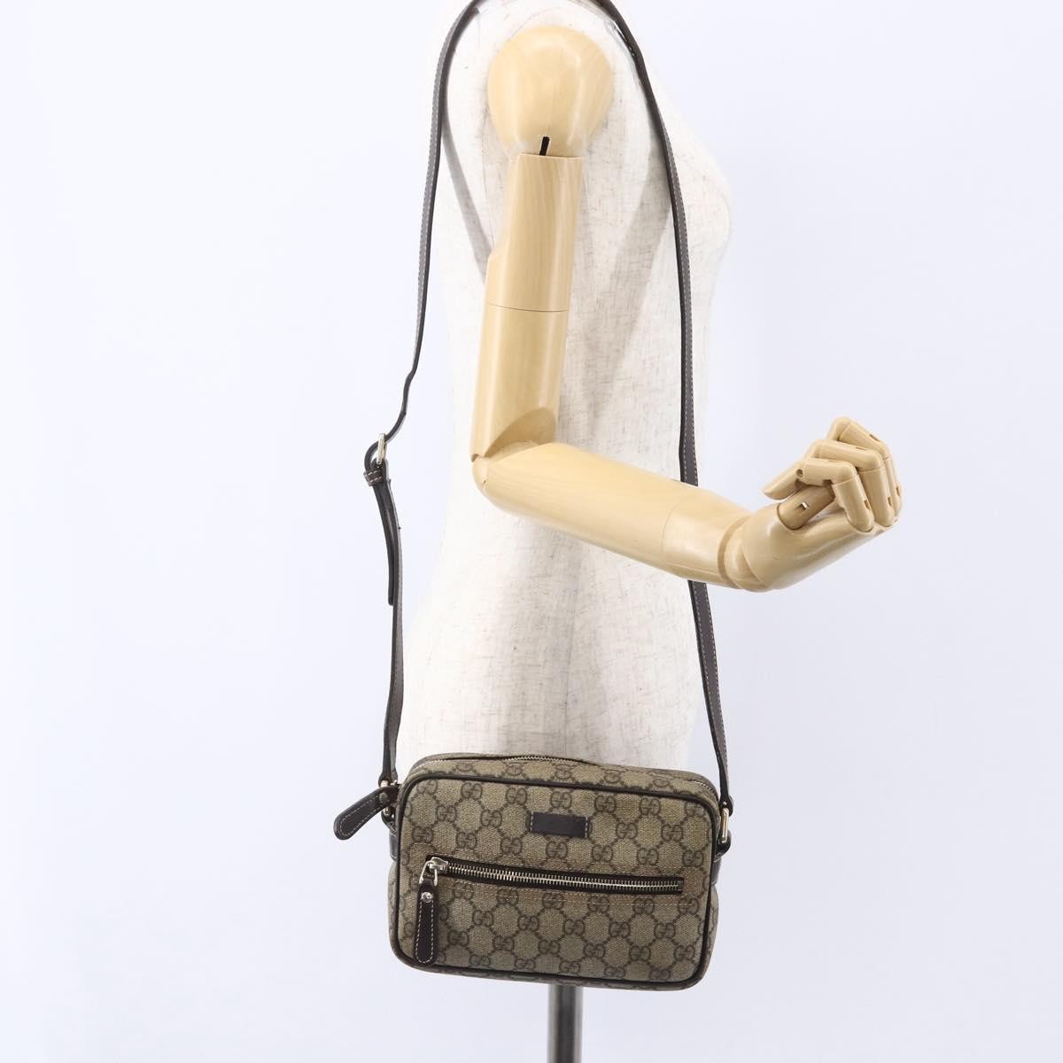 Gucci Front Zip Crossbody GG Canvas, BEIGE, CANVAS, Shoulder bag