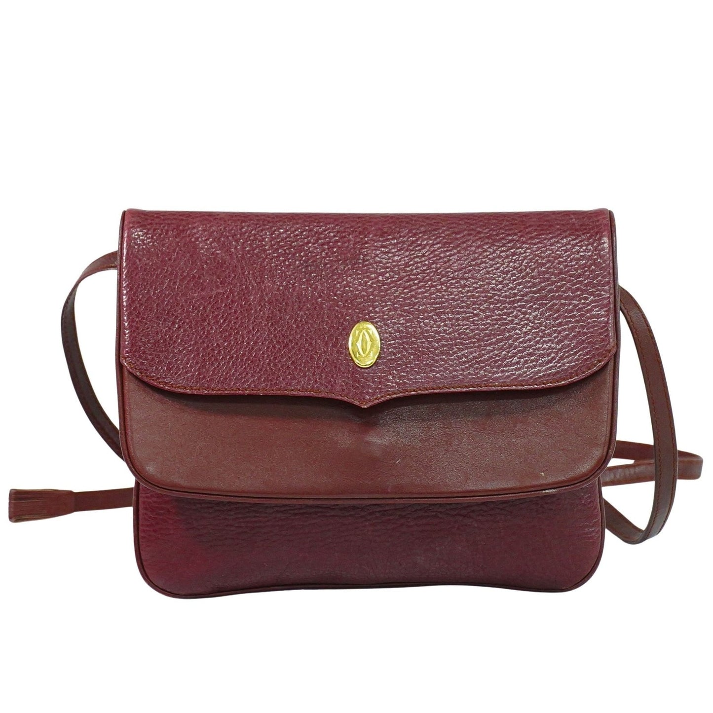 cartier Must de Cartier Shoulder Bag Leather, BURGUNDY, LEATHER, Shoulder bag