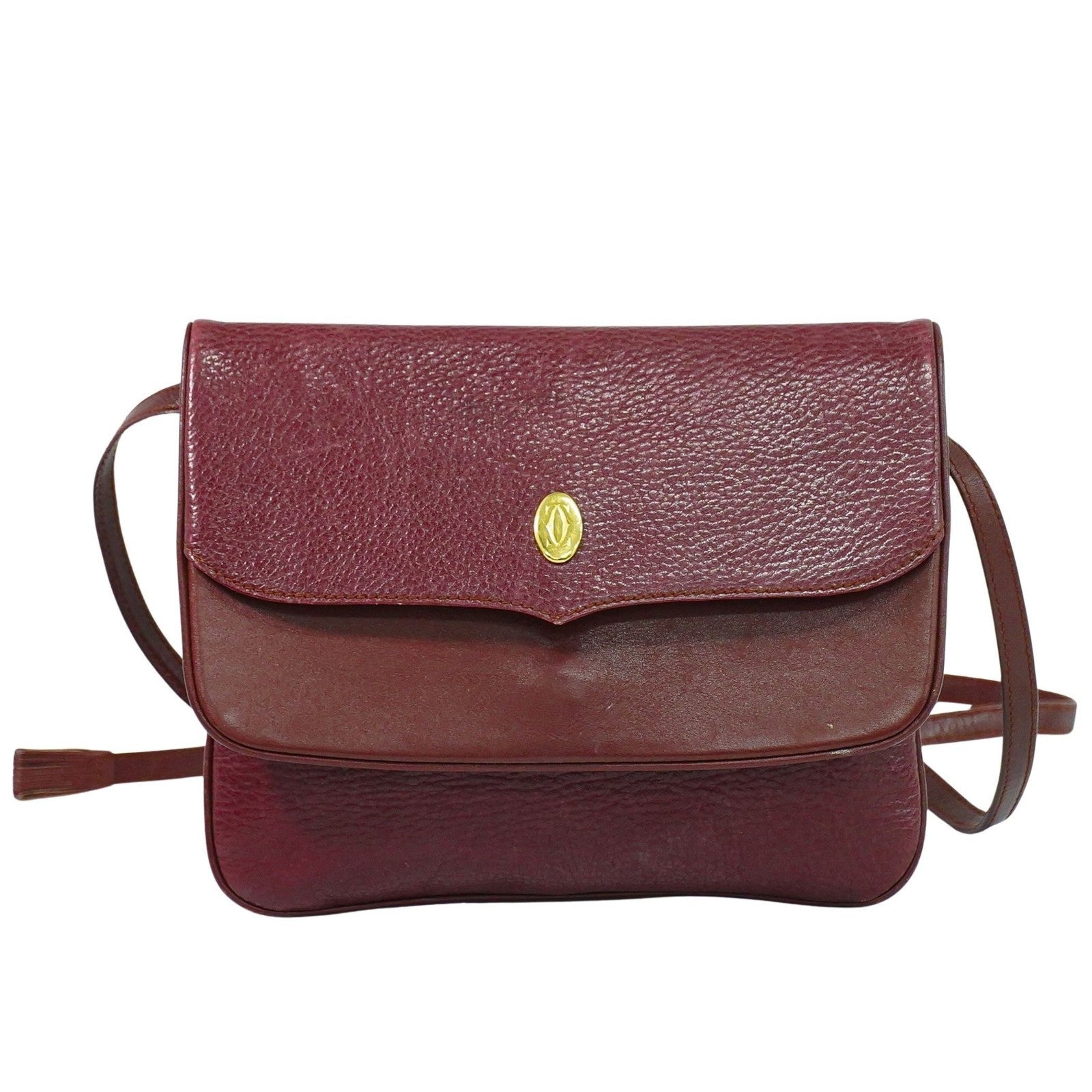 cartier Must de Cartier Shoulder Bag Leather, BURGUNDY, LEATHER, Shoulder bag