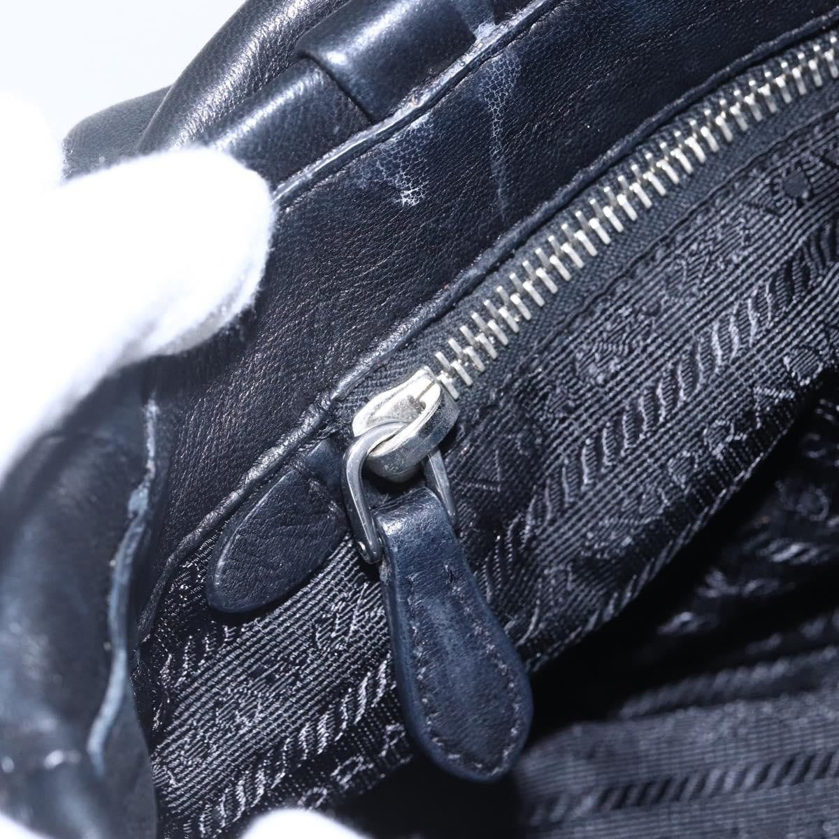 Prada Pushlock Shoulder Bag Leather, BLACK, LEATHER, Shoulder bag