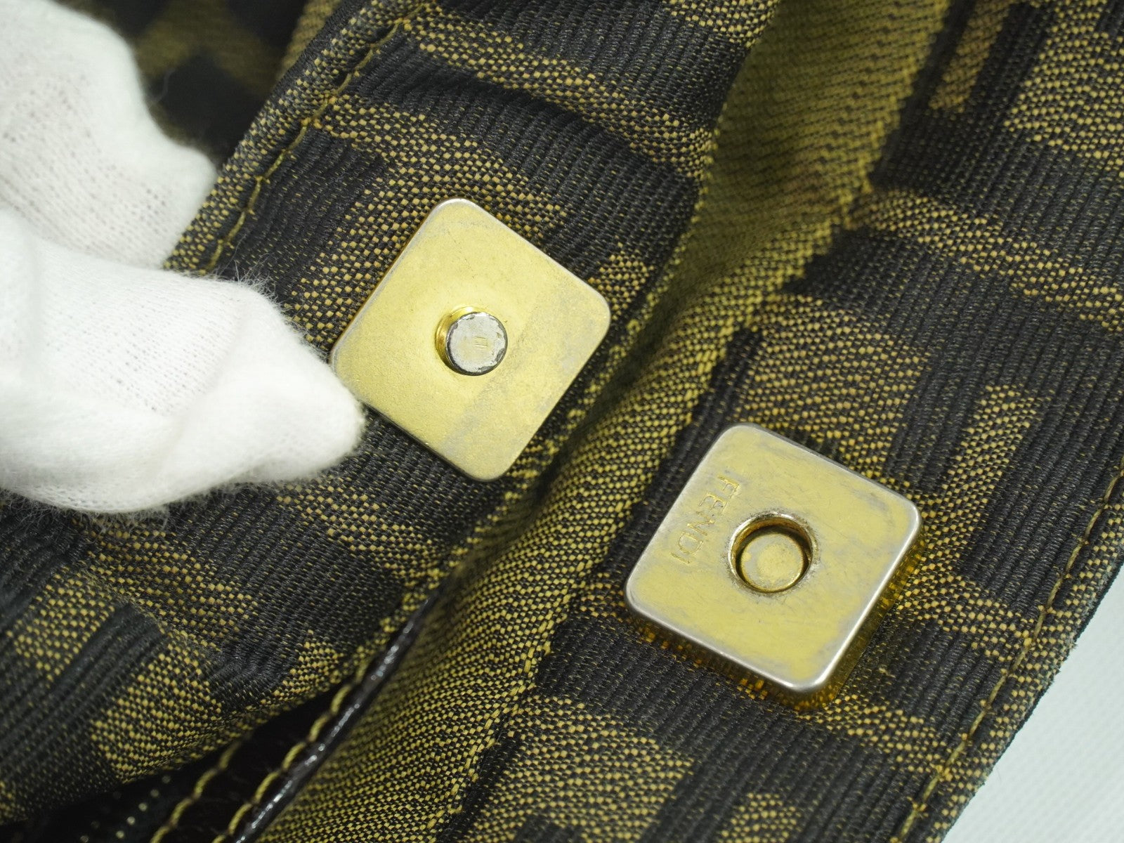 Fendi Vintage Zucca Handbag Zucca, BROWN, CANVAS, Handbag