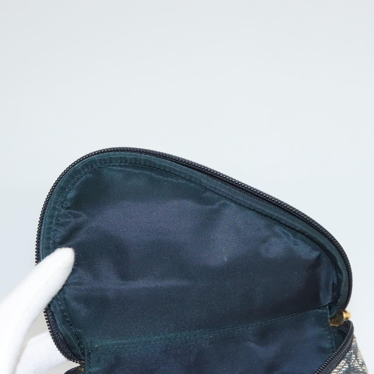 Christian Dior Saddle Zip Pouch Diorissimo Canvas, NAVY, CANVAS, Clutche & pouche