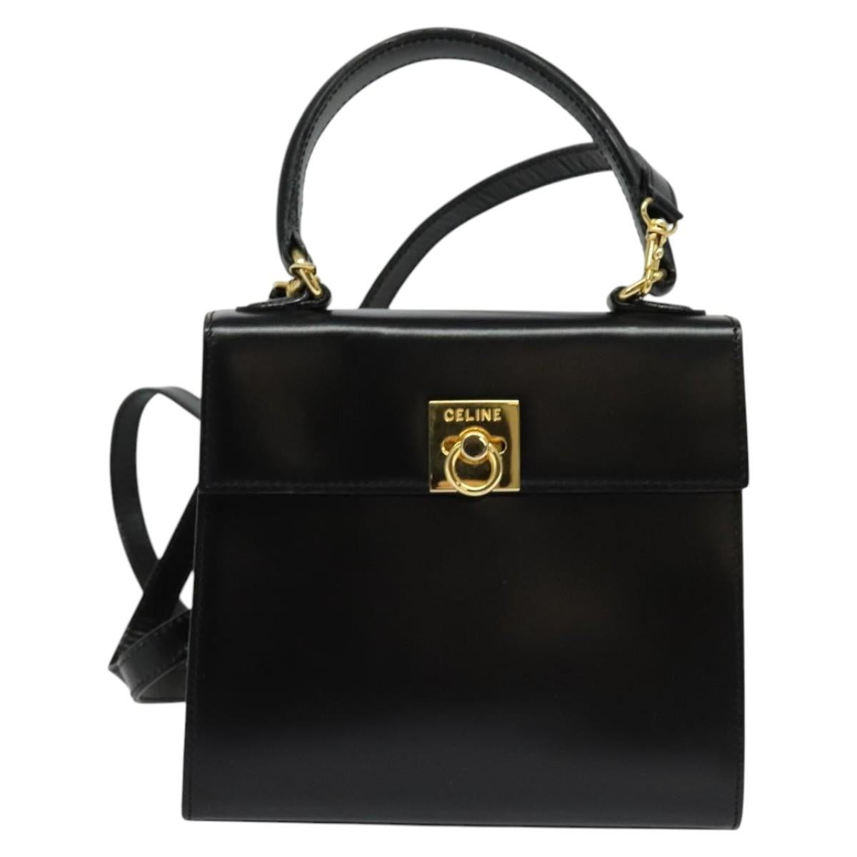 Celine Handbag Leather, BLACK, LEATHER, Handbag