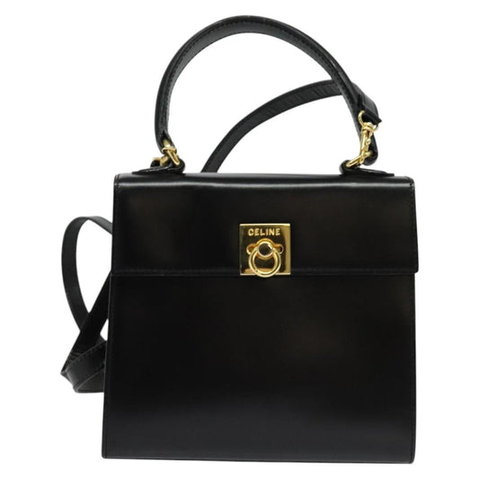 Celine Handbag Leather, BLACK, LEATHER, Handbag