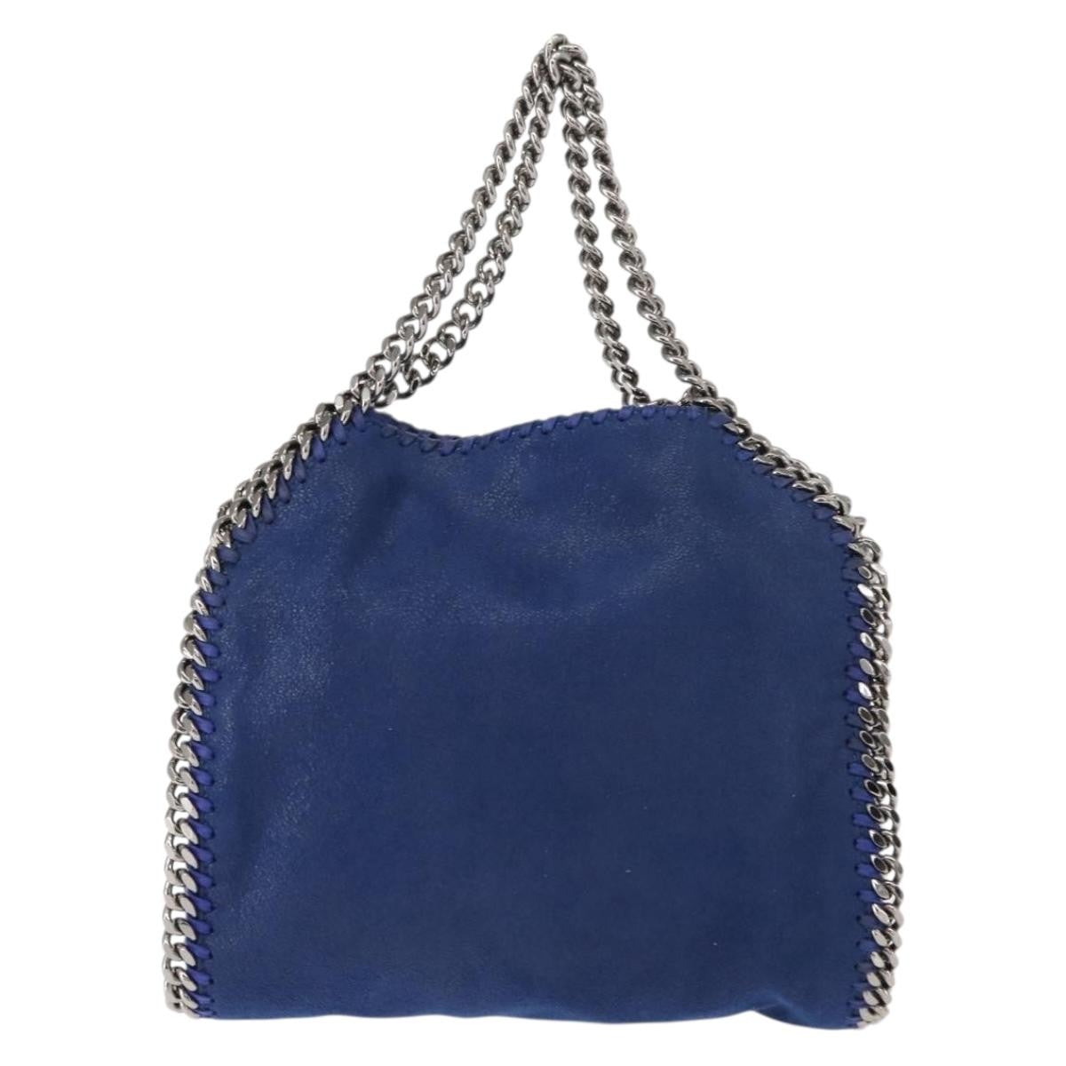 Stella McCartney Falabella Fold Over Crossbody Bag Shaggy Deer, BLUE, POLYESTER, Shoulder bag