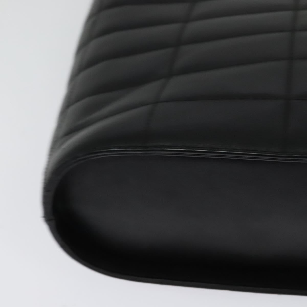 Chanel Vintage Chocolate Bar Metal Ring Tote Quilted Lambskin, BLACK, LEATHER, Tote bag