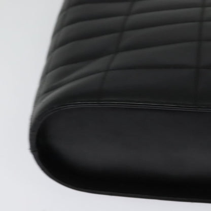 Chanel Vintage Chocolate Bar Metal Ring Tote Quilted Lambskin, BLACK, LEATHER, Tote bag