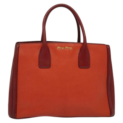 Miu Miu Zip Tote Leather, RED, LEATHER, Tote bag