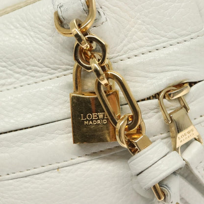 Loewe Chain Roller Handbag Leather, WHITE, LEATHER, Shoulder bag