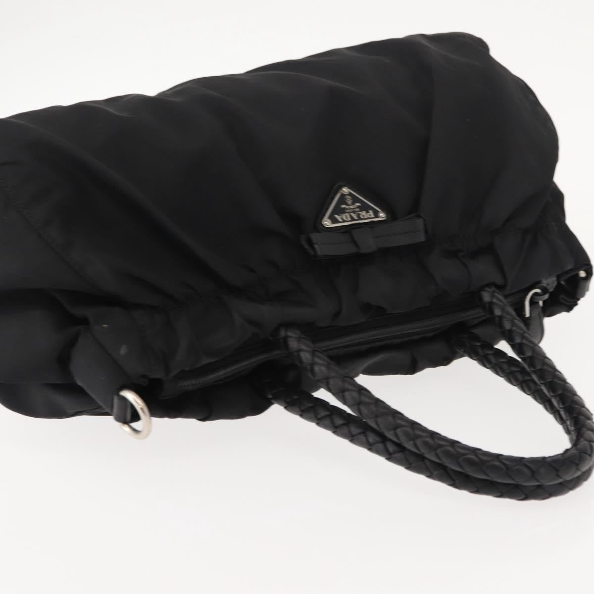 Prada Bow Convertible Tote Tessuto, BLACK, NYLON, Handbag