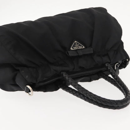 Prada Bow Convertible Tote Tessuto, BLACK, NYLON, Handbag