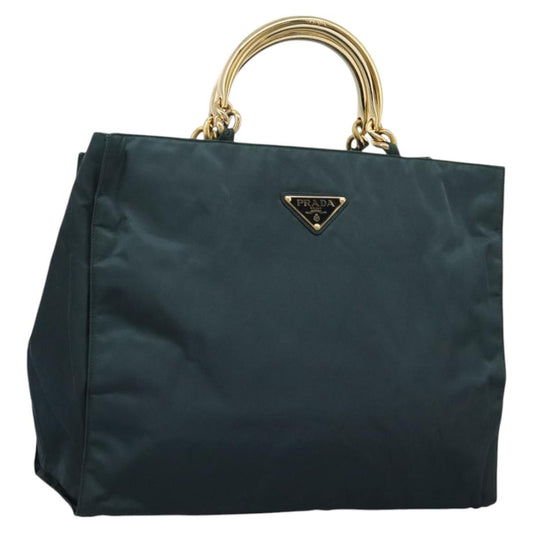 Prada Metal Handles Tote Tessuto, KHAKI, NYLON, Tote bag