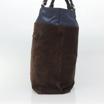 Salvatore Ferragamo Convertible Front Zip Pocket Tote Suede, BROWN, SUEDE, Tote bag