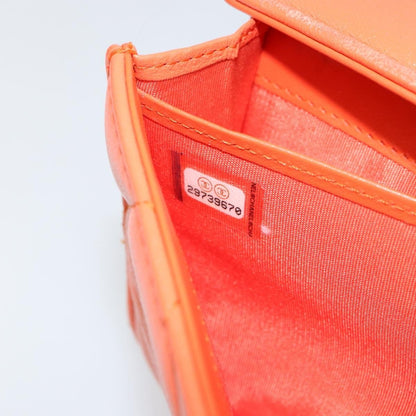 Chanel 19 Flap Wallet Quilted Lambskin, ORANGE, LEATHER, Wallets