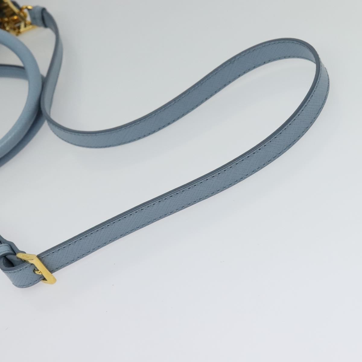 Prada Double Zip Lux Tote Saffiano Leather, BLUE, LEATHER, Handbag