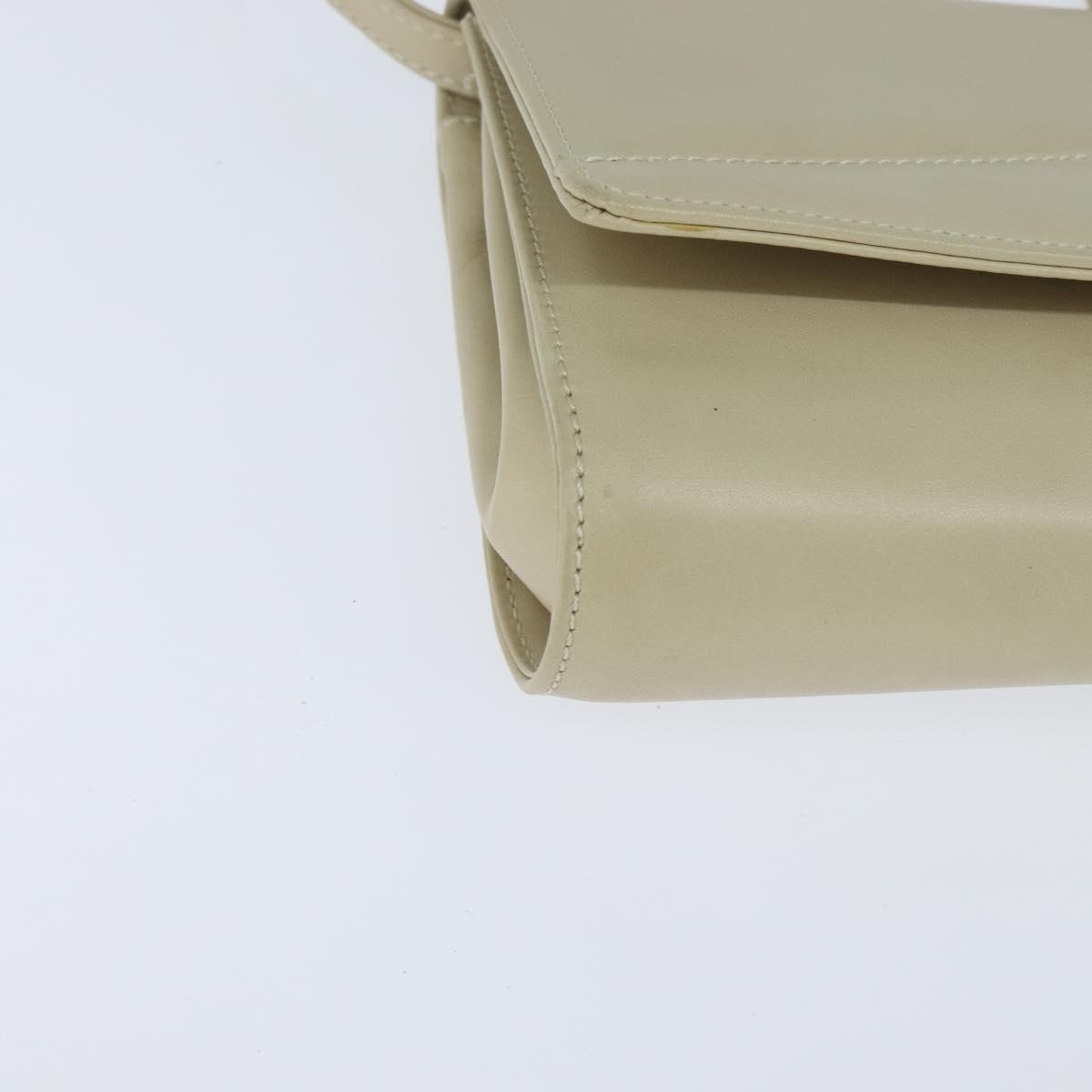 Celine Flap Shoulder Bag Leather, BEIGE, LEATHER, Shoulder bag