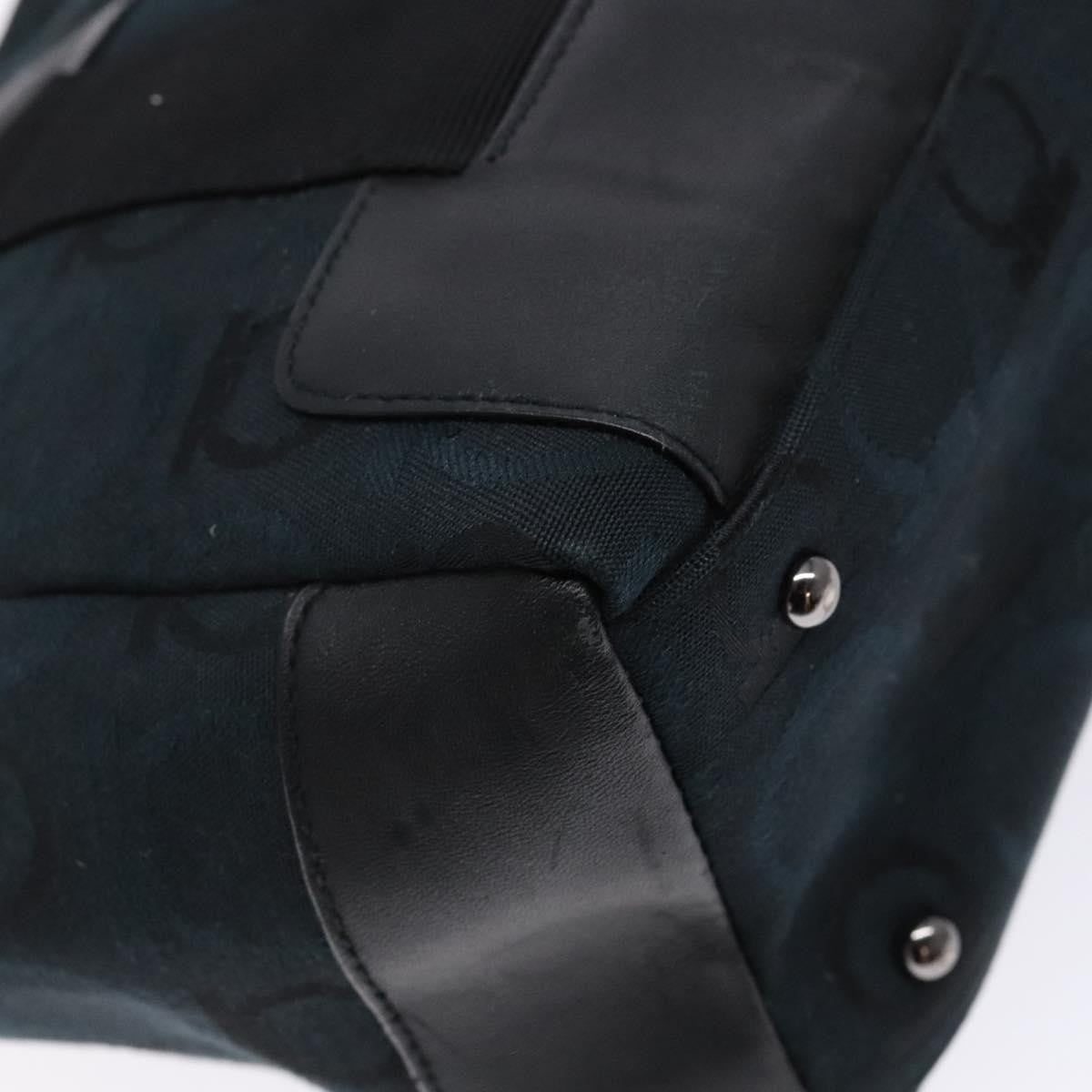 Salvatore Ferragamo Gancini Tote Canvas, BLACK, CANVAS, Tote bag