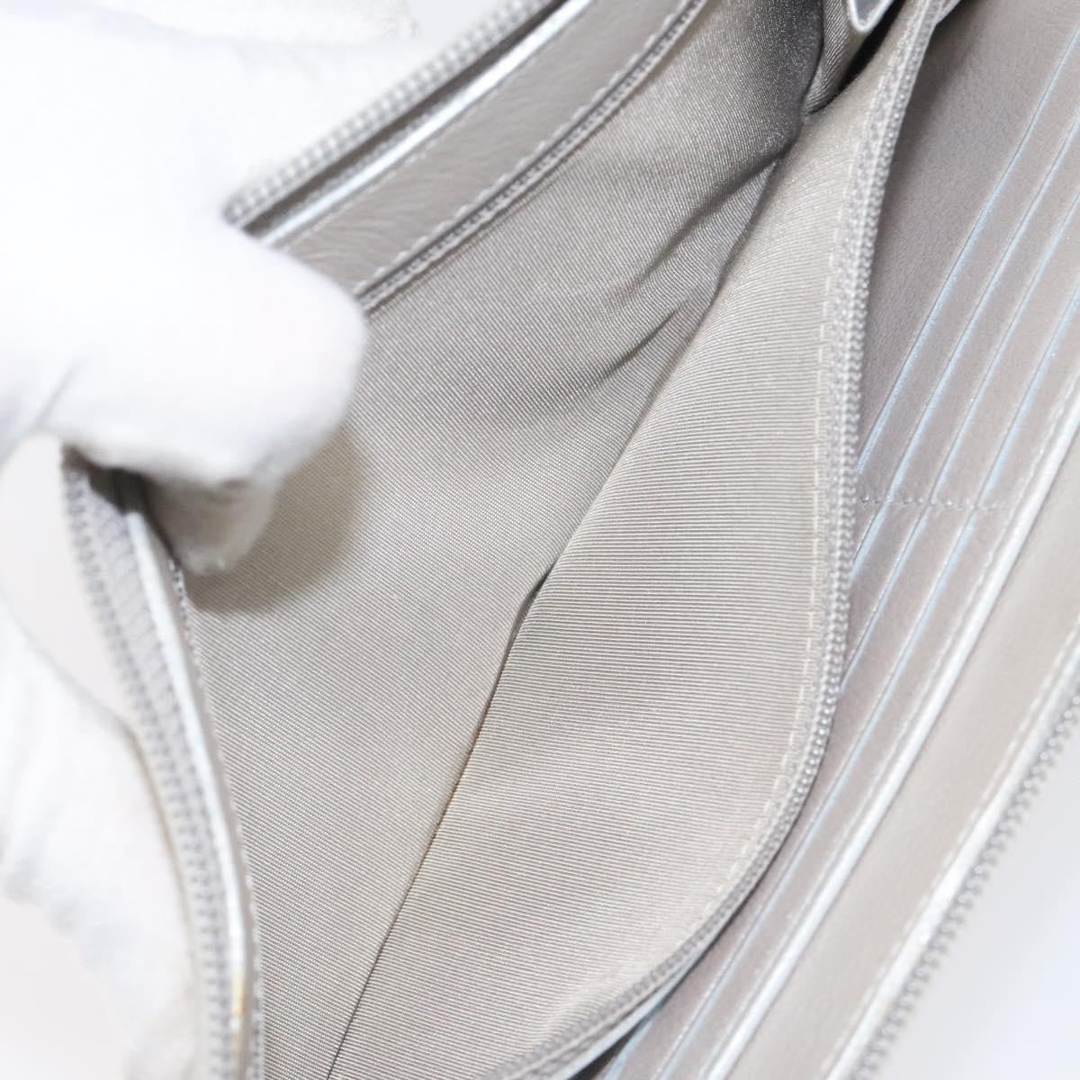 Chanel Camellia Zip Around Organizer Leather, SILVER, LEATHER, Wallets