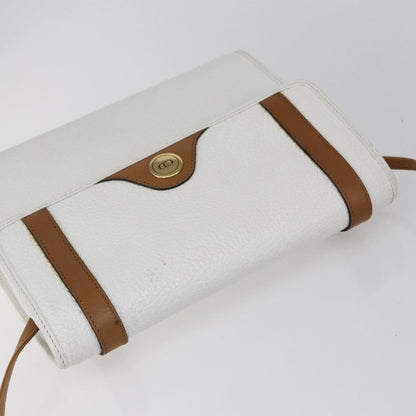Christian Dior Vintage CD Logo Shoulder Bag Leather, WHITE, LEATHER, Shoulder bag