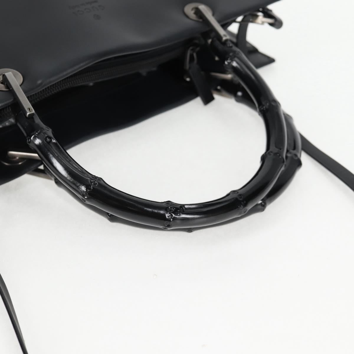 Gucci Bamboo Top Handle Convertible Tote Leather, BLACK, LEATHER, Tote bag
