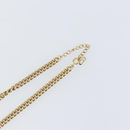 Christian Dior CD Chain Link Necklace Metal with Crystals, GOLD, METAL, Necklace
