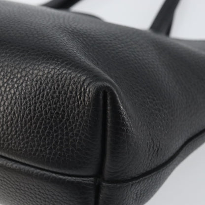 Salvatore Ferragamo Gancini Tote Leather, BLACK, LEATHER, Tote bag