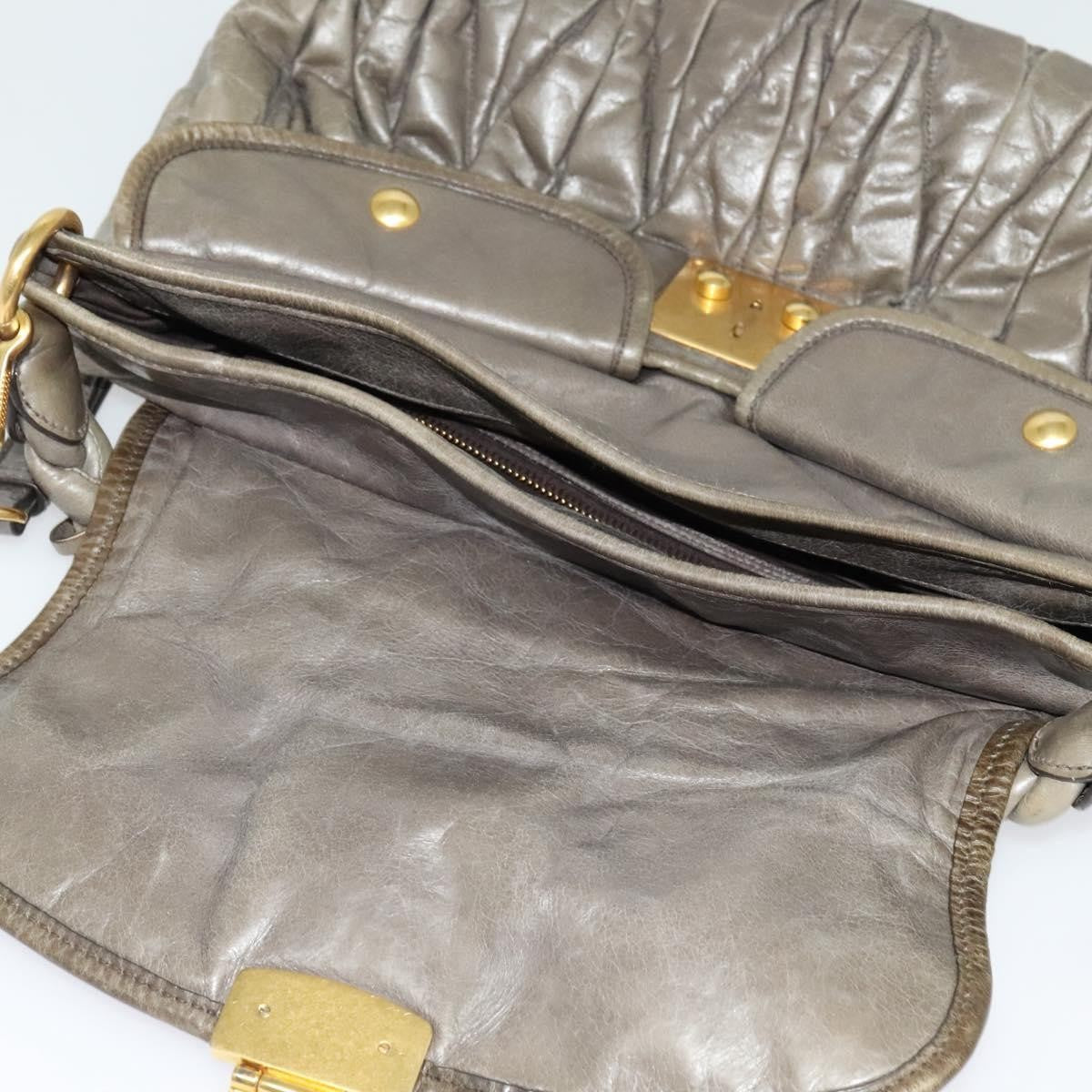 Miu Miu Coffer Convertible Hobo Matelasse Leather, GRAY, LEATHER, Handbag