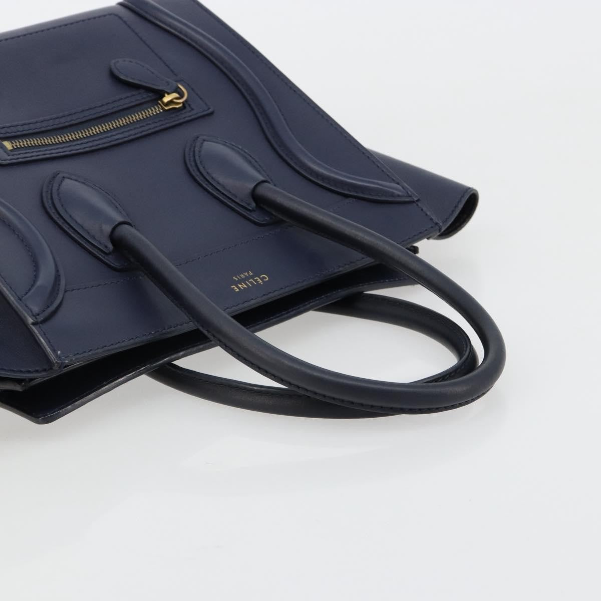 Celine Tricolor Luggage Bag Leather, Navy, Leather, Handbag