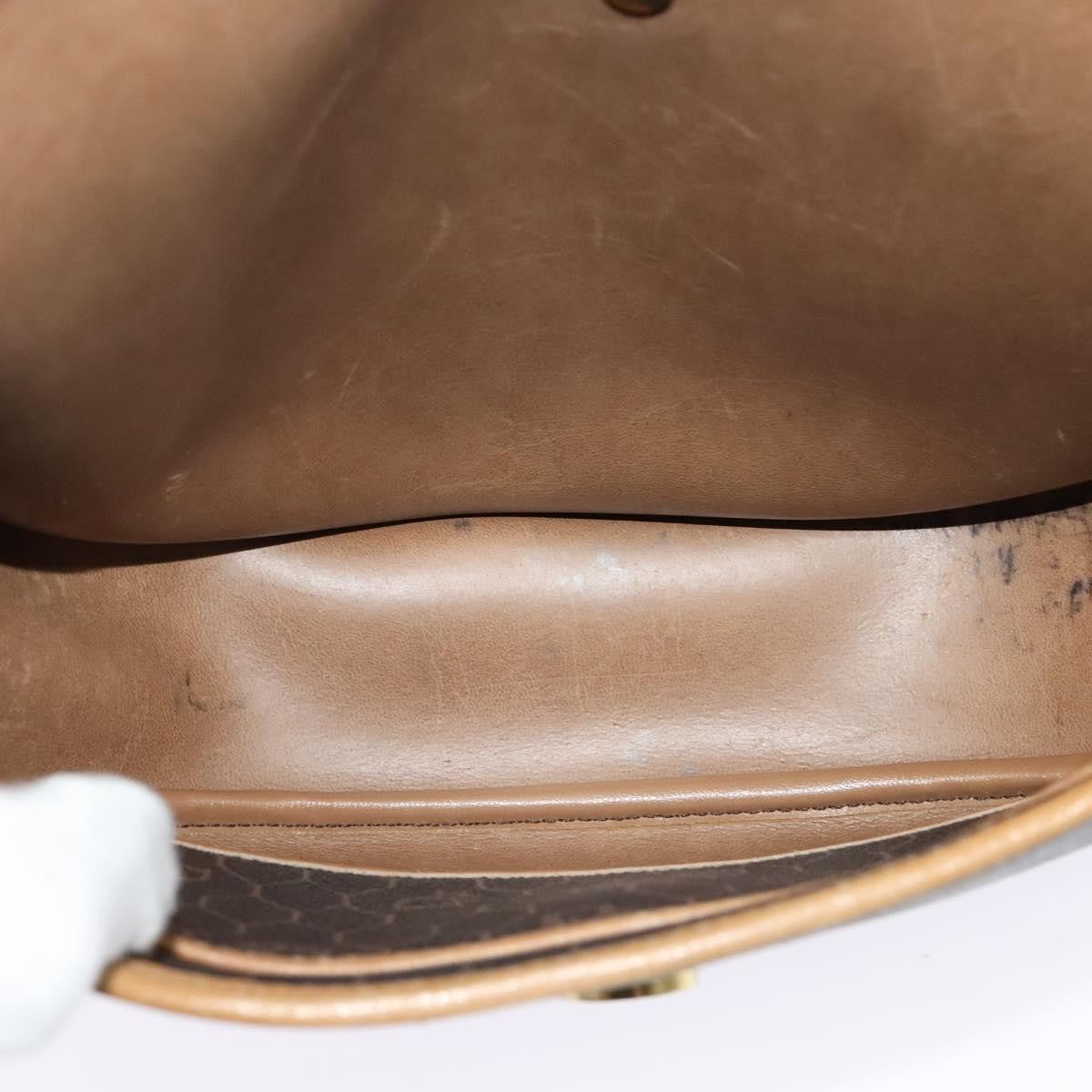 Christian Dior Vintage Honeycomb Flap Crossbody Bag Canvas and Leather, BLACK, CANVAS, Crossbody bag