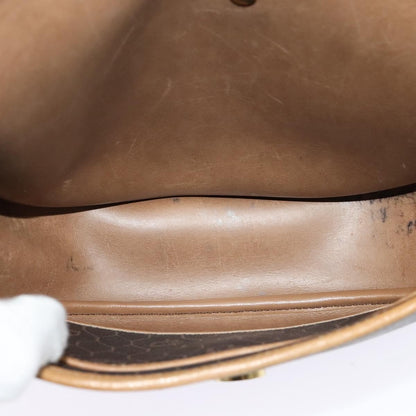 Christian Dior Vintage Honeycomb Flap Crossbody Bag Canvas and Leather, BLACK, CANVAS, Crossbody bag