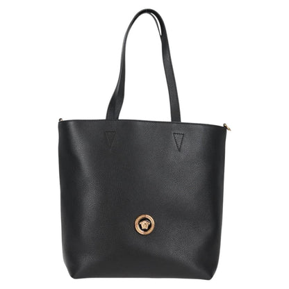 Versace Medusa Tote Leather, BLACK, LEATHER, Tote bag