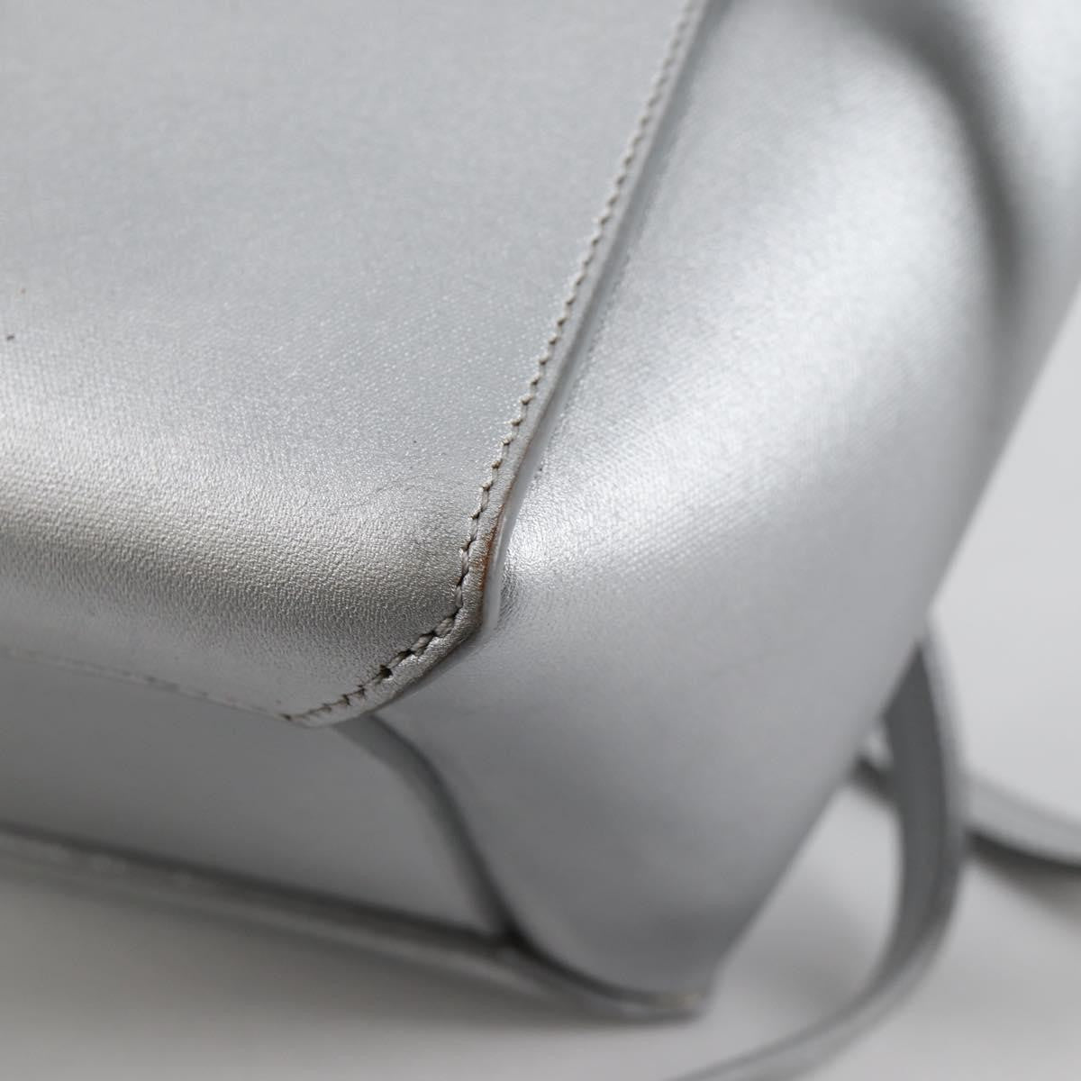 Celine Belt Bag Textured Leather, SILVER, LEATHER, Shoulder bag