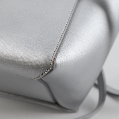 Celine Belt Bag Textured Leather, SILVER, LEATHER, Shoulder bag
