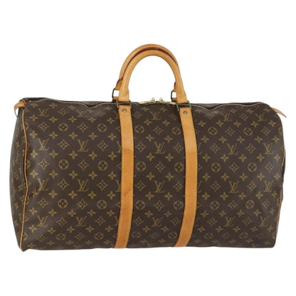 Louis Vuitton Keepall Bag Monogram Canvas, BROWN, CANVAS, Travel bag