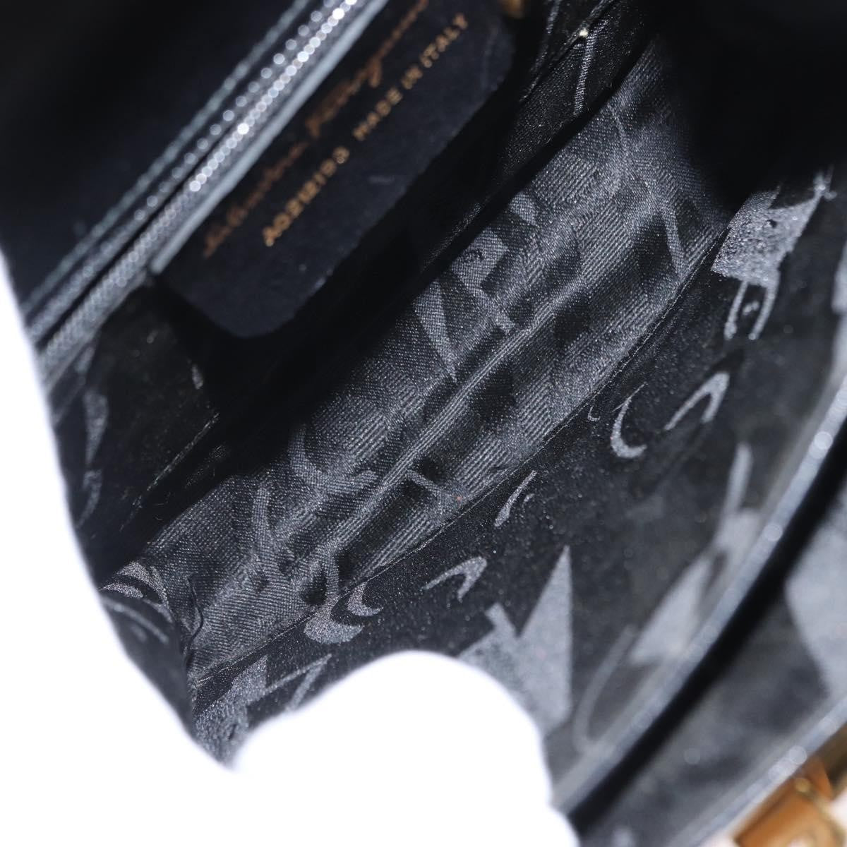 Salvatore Ferragamo Gancini Convertible Top Handle Bag Leather, BLACK, LEATHER, Handbag