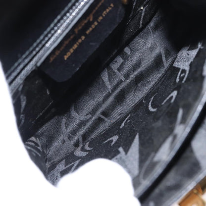 Salvatore Ferragamo Gancini Convertible Top Handle Bag Leather, BLACK, LEATHER, Handbag