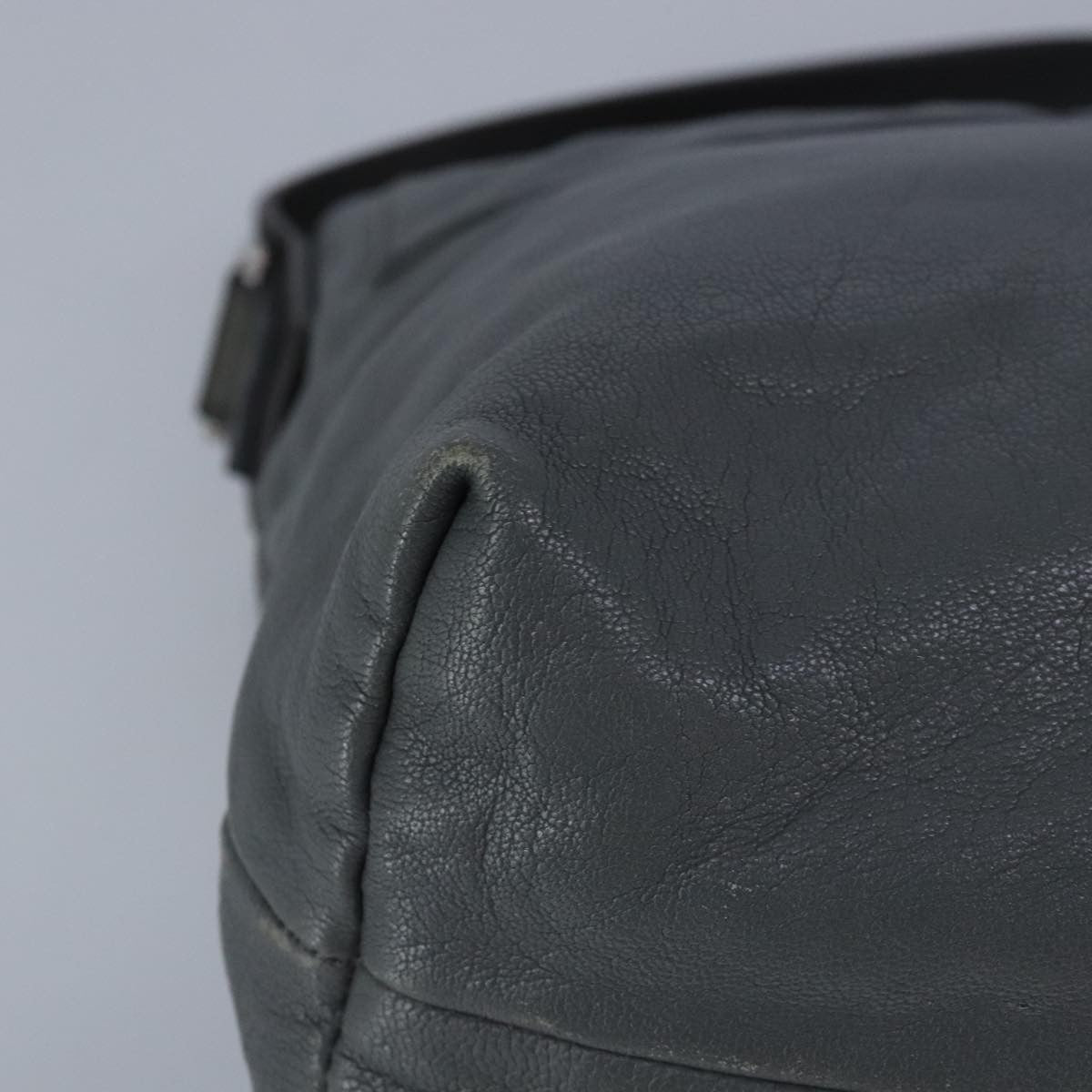 Celine Flap Shoulder Bag Leather, GRAY, LEATHER, Shoulder bag