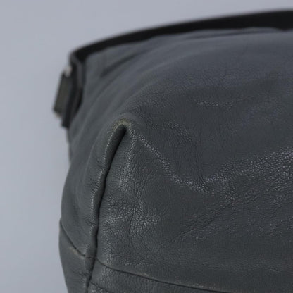 Celine Flap Shoulder Bag Leather, GRAY, LEATHER, Shoulder bag