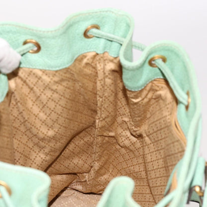 Gucci Vintage Bamboo Drawstring Backpack Suede and Leather, BLUE, SUEDE, Backpack