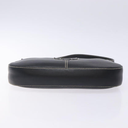 Salvatore Ferragamo Gancini Shoulder Bag Leather, BLACK, LEATHER, Shoulder bag