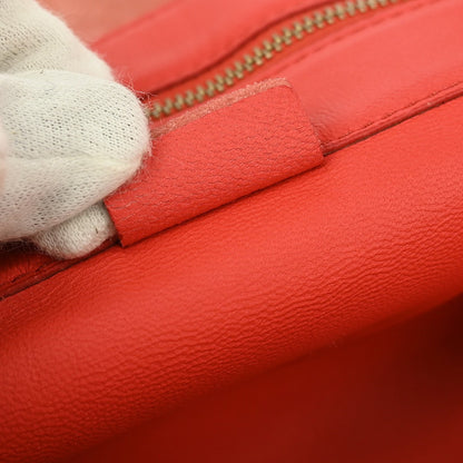 Celine Horizontal Cabas Tote Leather, RED, LEATHER, Tote bag