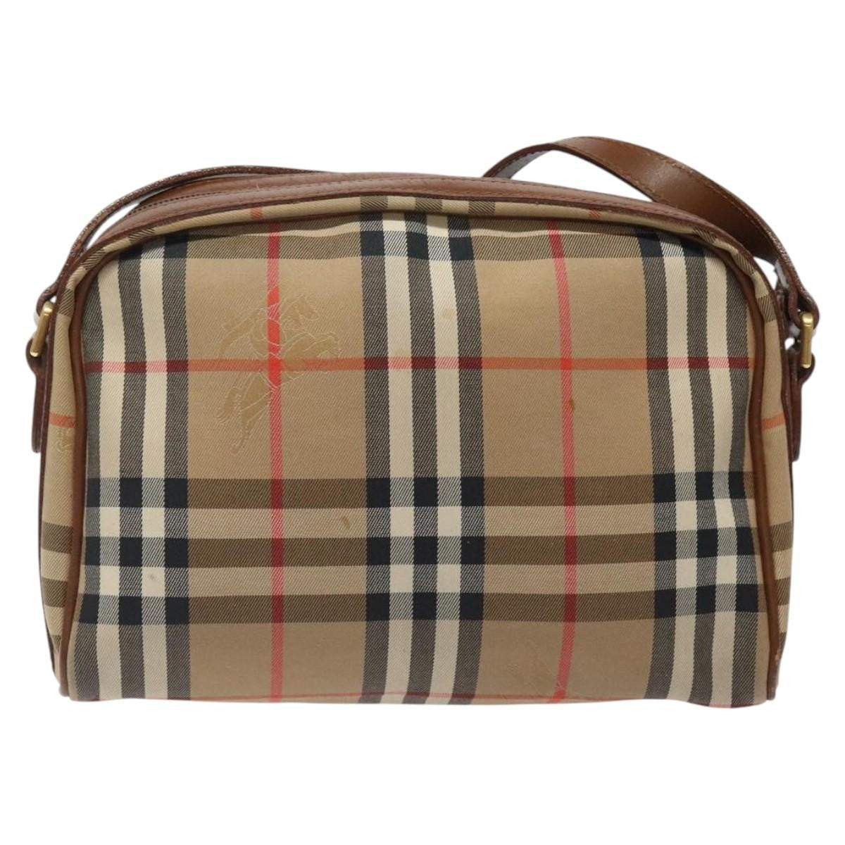 Burberry Nova check Shoulder bag Canvas, BEIGE, CANVAS, Shoulder bag