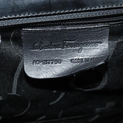 Salvatore Ferragamo Gancini Shoulder Bag Patent Leather, BLACK, PATENT_LEATHER, Shoulder bag